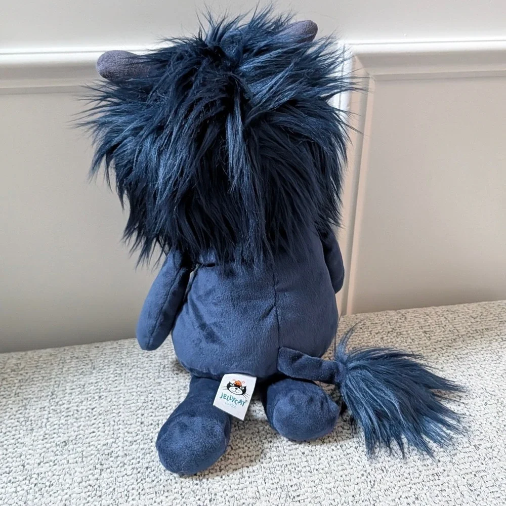 Jellycat Luda Navy Blue Monster Plush Stuffed Animal Shaggy Mane